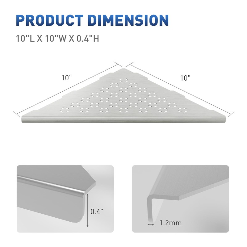 lives 2 Pack Recessed Corner Shower Shelves,10"" Slot Design Shower