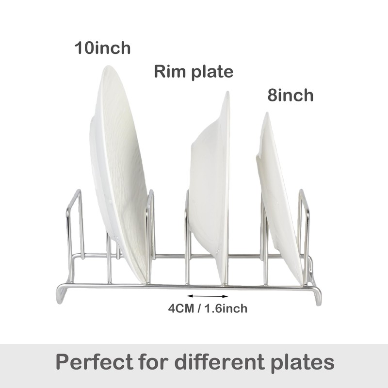 IMEEA Plate Rack 304 Stainless Steel Countertop Dish Holder for