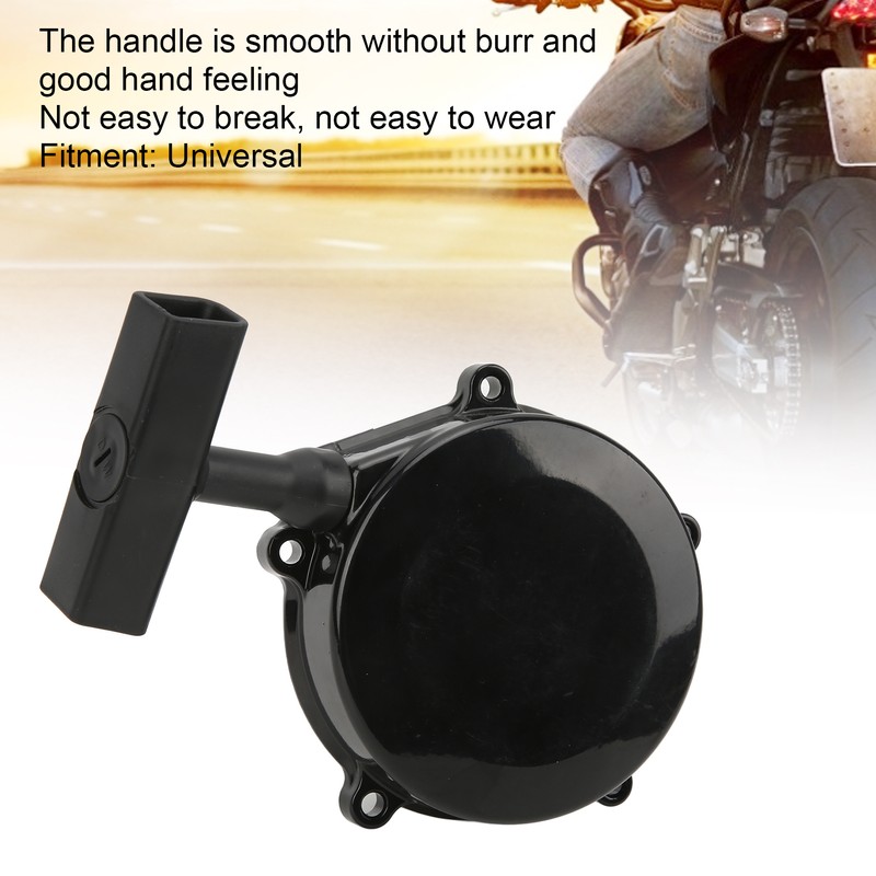 Recoil Starter Universal Aluminum Alloy Black Engine Pull Start Assembly