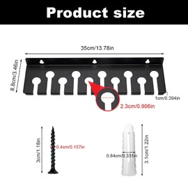 HSUYUN Spanner Holder, Carbon Steel Spanner Holder, Wall Mounted, Black Wall Mounted Tool Holder, with Screws and Cotter Pins, for Garage, Workshop and Work Table