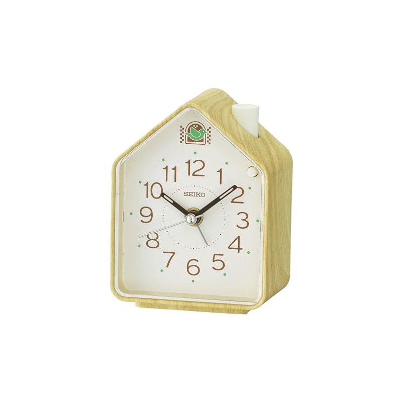 Seiko Clocks Plastic with Wood Pattern QHP011A, Wood Colour