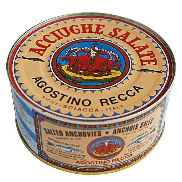 Agostino Recca Salted Whole Anchovies, 800g