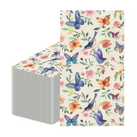 FYSUIMU 50Pcs Floral Butterfly Guest Napkin Vintage Flower Disposable Paper Napkin Spring Summer Dinner Hand Napkin for Party Bathroom Supplies