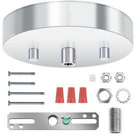 MAYOMAJO 5-1/8 Inches Light Fixture Ceiling Canopy Kit Pendant Light Canopy Plate Cover with All Mounting Hardware for Chandelier Pendant Light (Chrome)