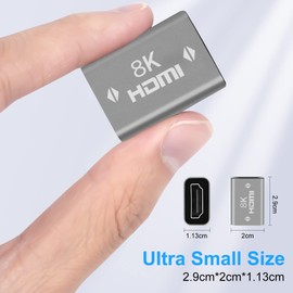 HDMI Coupler 8K, AIYEEN HDMI Extender Female to Female Coupler Male Extender for HDTV, PC, Monitor (Silver)