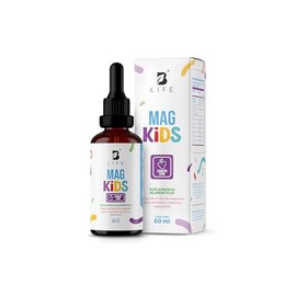 Citrato de Magnesio de 60 ml. 2 meses de consumo. Adicionado con Teanina, Vitamina B1 y Gaba para niños. Sabor Uva. Kids Mag. B Life.