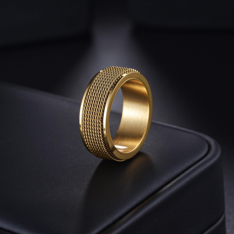 Udolfly Mens Fidget Rings Anxiety Rings for Men Women Chain