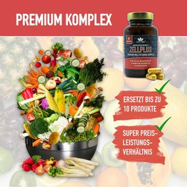 naturalie® - Zellplus | Premium Multivitamin Capsules | Complex of 13 Vitamins + 10 Plant Extracts + Q10 | Laboratory Tested Quality | 60 Capsules in BPA-Free Glass