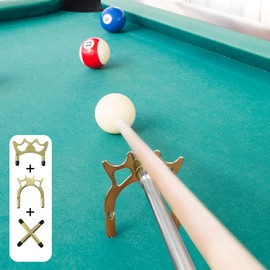 Sarybei Retractable Pool Bridge Billiards Cue Stick Bridge - with 3 Pieces Removable Brass Bridge Head - Billiards Pool Cue Accessory for Pool Table Pool Game Pool Competition
