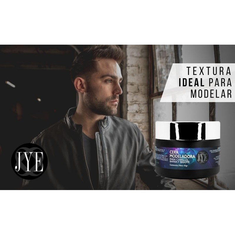 Kit Cera modeladora para Cabello Barba y Bigote. Natural no