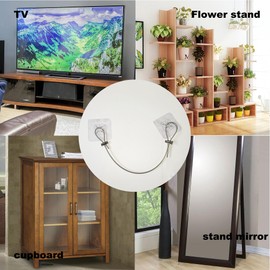 8 Pack SperathLigy Adjustable 42" TV Safety Straps,Furniture Anchors Kit - Premium Baby Proofing Solution for TVs & Furniture, No Drill Installation