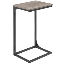VASAGLE VASAGLE C-Shaped End Table, Side Table for Sofa, Couch Table with Metal Frame, Small TV Tray Table for Living Room, Bedroom, Greige and Black