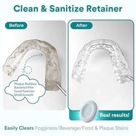 Weiss Naturals Retainer Cleaner Tablets, Invisalign Cleaner, Remove Stains, Odors & Plaque, PERSULFATE FREE Night Guard & Denture Cleaner 1-Month Supply, 30 Mint Scented Tablets