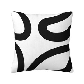 CALHogar Black and White Pillow Cover,Black Pillow Covers,Black Home Decor Modern,Black and White Home Decor,White Throw Pillow Covers,Abstract Art Pillow Cover,18 * 18 Inches