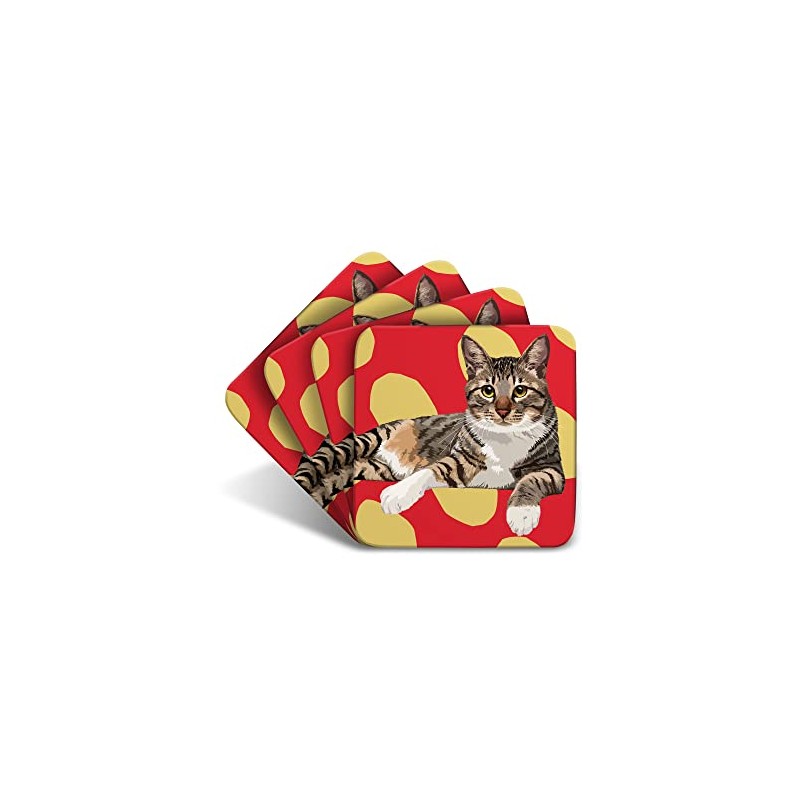 Tabby Cat II - Set of 4 Coasters - Leslie