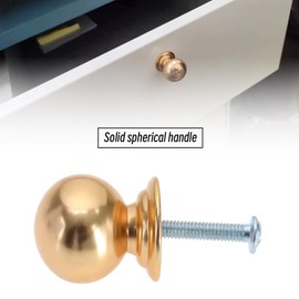 VGOL Pack of 4 Solid Cabinet Door Handles, Solid Ball Handle, Round Knob Handle, Solid Pull Handle Accessories for Doors, Furniture, Cabinets, Drawers, Doors, Gold