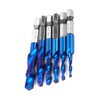 6PCS High Speed Steel 6.35mm Hex Shank Tap Drill Bit