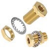 QWORK 1/4 Bulkhead Brass Pipe Fitting Anchor Coupling, 4 Pcs