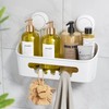 LEVERLOC Shower Caddy Suction Cup, Shower Organizer Removable Bathroom Shelf,