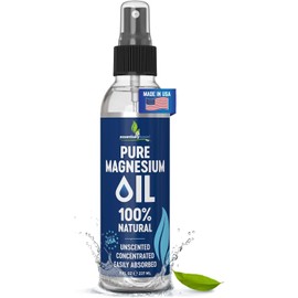 Pure Magnesium Oil Spray 8oz - Topical Magnesium Spray for Sleep Extra Strength - Less Sting - Less Itch - 100% Natural and Organic Oil - Made in USA