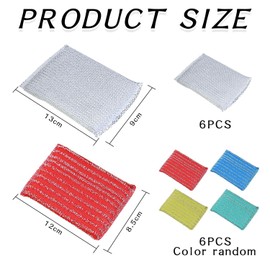 VEHYEGOI 12-Piece Wire Cloth Wire Brushes, Scouring Pads, Scrubbers, Scratch-Free Scrubbers, Sponge Scrubbers, Non-Scratch Scrubbers