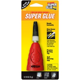 Super Glue Flow Control Dispenser, 0.10 oz - Heavy Duty, Strong Glue for Plastic, Wood, Rubber, Ceramic Repair, and More