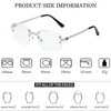 Ggpyyon Retro Rimless Rectangle Sunglasses for Women Men Trendy Gold