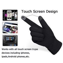 MeiPing Touch Screen Phone Windproof Lined Thick Gloves for Women Lady Winter Warm Gloves, Black 02