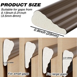 2 Pcs 196" Wedge-Shape Weather Stripping Door Seal,Windows and Doors Insulation,Self Adhesive Insulation Foam Anti-Collision Strip,Weatherstrip Tape for Door Soundproofing,Noise Drafts Blocker,Brown