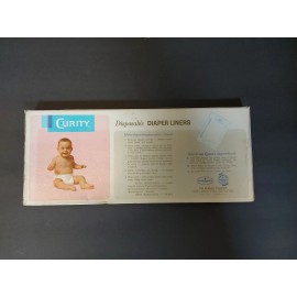 New 1960s Vintage Curity Disposable Diaper Liners, USA  Old Store Stock