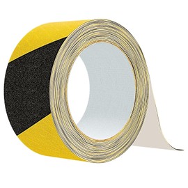 GTSE 50mm (2") x 10m Black/Yellow Anti Slip Tape, High Traction, Strong Grip Abrasive, Non Skid Tape for Indoor/Outdoor Use, Tread Warning Tape