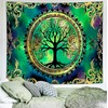 Delur Tree of Life Tapestry Green Nature Bohemian Mandala Spiritual