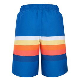 Rokka&Rolla Traje de baño para niños, UPF 50+, de secado rápido, pantalones cortos de playa con forro de malla, Tropical Burst, Mediano