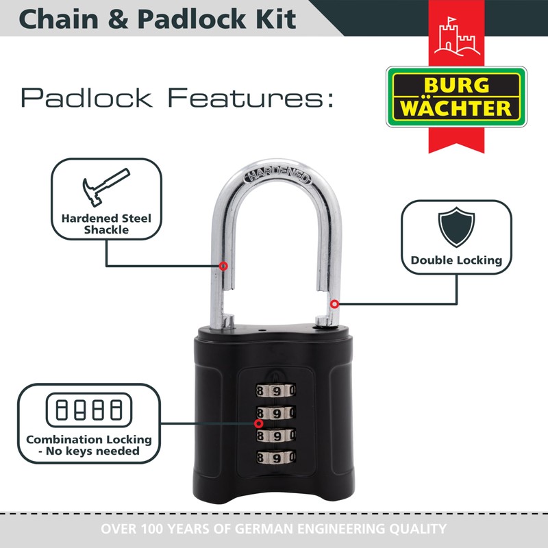 Burg Wachter SKM 6/60 CPL 60cm 6mm Security Chain &