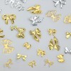 Nail Charms,12 Grids Gold Bow Manicure Kit, 3D Metal Cute