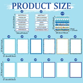 Dispowreath 114 Pcs Science Fair Board Supplies 60 Trim Scalloped Poster Boards 48 Presentation Subtitles 6 Project Titles for Classroom Display Boards(Ocean Style)
