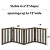 LZRS 4-Panel Wooden Free Standing Foldable Dog Gate Indoor –