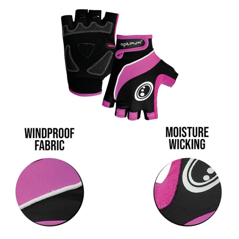 Optimum Women's Nitebrite Fingerless Gloves - Black/Pink, XX-Small