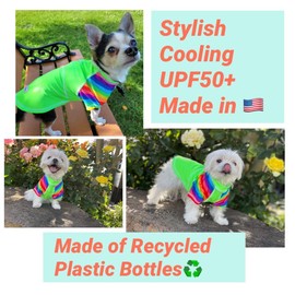 Louie de Coton® Made in USA Quality Cooling UPF50+ Sun Shirts for Dogs UV Protection Light Weight Breathable SPF Max Protection from Sunburn | Leash Hole, Machine Washable, Size: 3X-Small (Green)