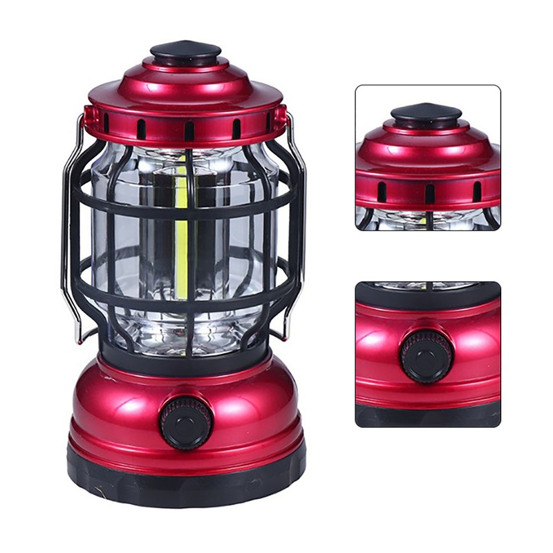 Outdoor Solar Camping Lantern USB Rechargeable Retro Camping Light COB