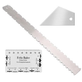 Wmzjnljy 3pcs Guitar Neck Notched Straight Edge Guitar Luthiers Tool,String Action Ruler Gauge Fret Rocker String Height Gauge for Most Guitar Fretboards(Z97-1)