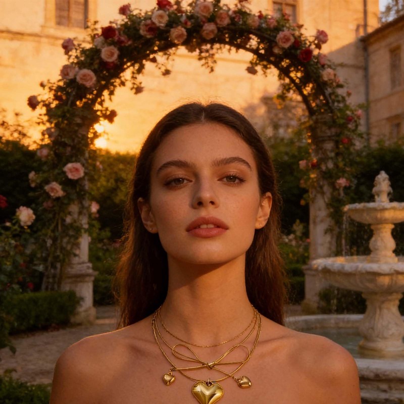 JRAIYBZ Chunky Heart Tie Necklace for Women,Heart Locket Wrap Choker