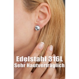 Miss Lovie, women’s dandelion stud earrings, jewellery, black cabochon, 12 mm, white bronze