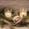 Wondise Santa Claus Glass Flameless Candles Remote and Timer, Battery