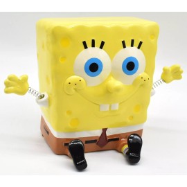 Large Spongebob Squarepants Ceramic Coin Piggy Money Bank With Springy Arms 7 "