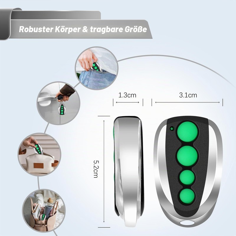 433.92 MHz Garage Door Remote Control Compatible with All Topens