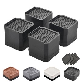 Adjustable Bed Risers 3.6&5.3 Inch, 4000 lbs, 4 Middle Pack Black