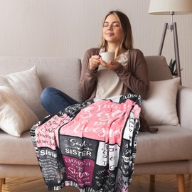 Sister Gifts Blanket,150x130cm,Girls Throw Blanket,Sister Blankets From Sister,Super Soft Throw Blanket,Sister Gift From Sister,Sister Birthday Gift