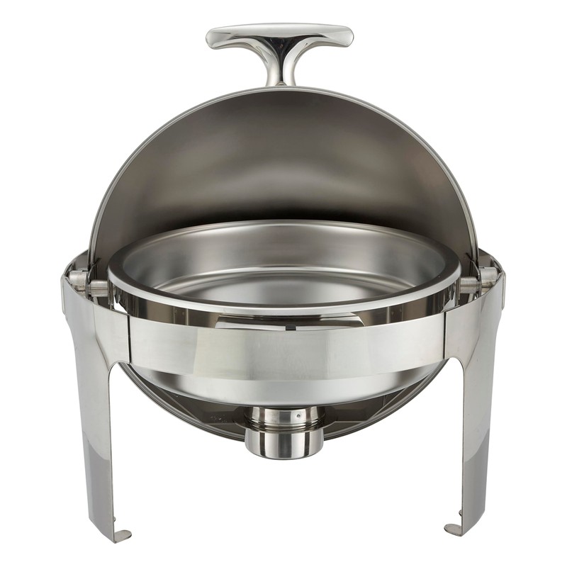 Winco Madison Stainless Steel Chafer with Roll Top, 6 Quart