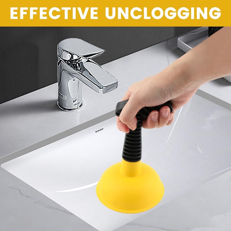Sink Plunger with Drain Clog Remover, Mini Plunger with Short